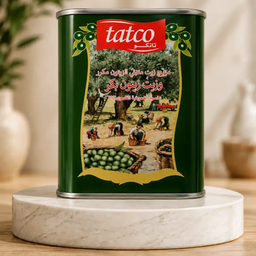 Tatco Virgin Olive Oil 175ml : Tatco brand Virgin Olive Oil tin from Saudi Arabia, 175ml premium quality